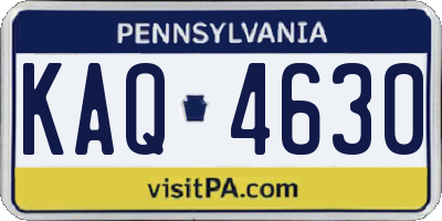 PA license plate KAQ4630