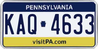 PA license plate KAQ4633
