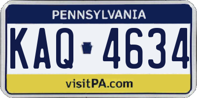 PA license plate KAQ4634