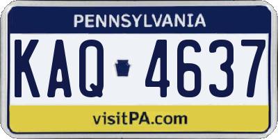 PA license plate KAQ4637