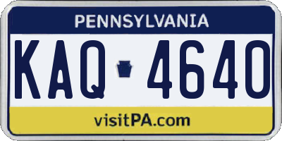 PA license plate KAQ4640
