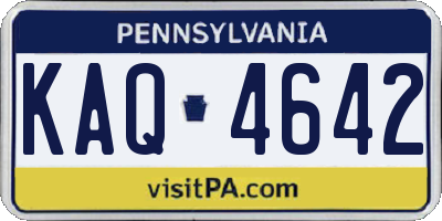 PA license plate KAQ4642