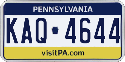 PA license plate KAQ4644