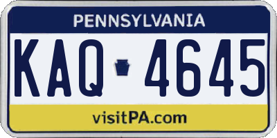 PA license plate KAQ4645