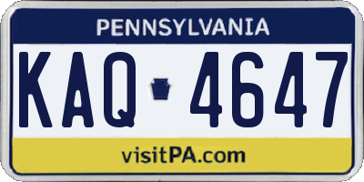 PA license plate KAQ4647