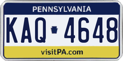 PA license plate KAQ4648