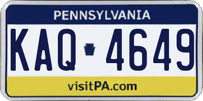 PA license plate KAQ4649