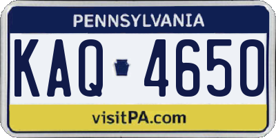 PA license plate KAQ4650