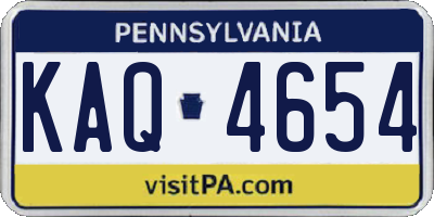 PA license plate KAQ4654