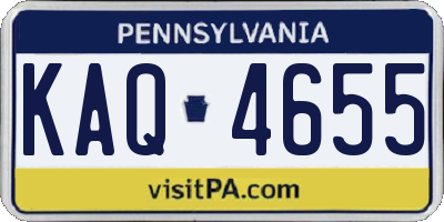 PA license plate KAQ4655