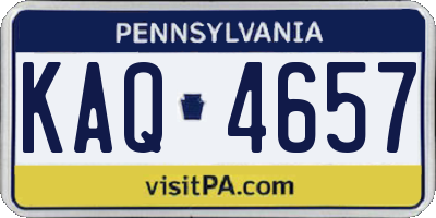 PA license plate KAQ4657