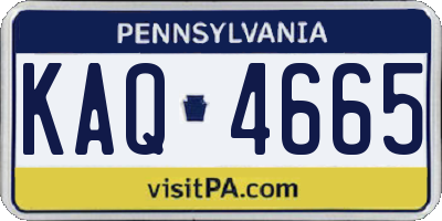 PA license plate KAQ4665