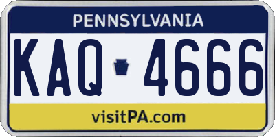 PA license plate KAQ4666