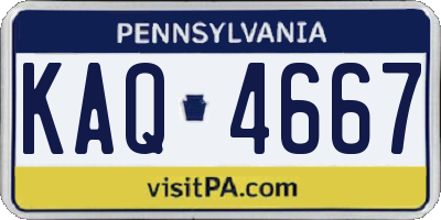 PA license plate KAQ4667