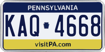 PA license plate KAQ4668
