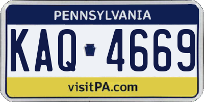 PA license plate KAQ4669