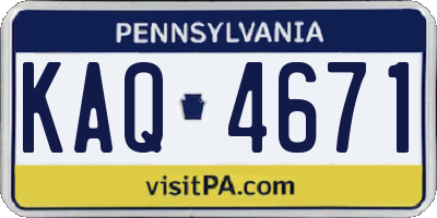 PA license plate KAQ4671
