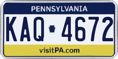 PA license plate KAQ4672