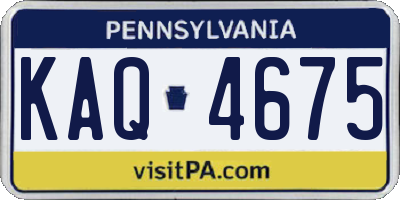 PA license plate KAQ4675
