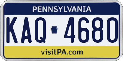 PA license plate KAQ4680