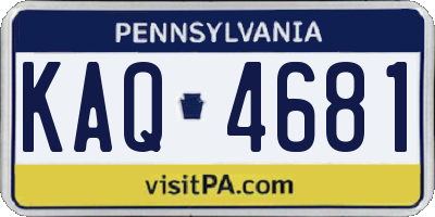 PA license plate KAQ4681