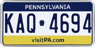 PA license plate KAQ4694