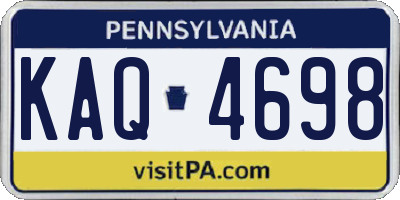 PA license plate KAQ4698