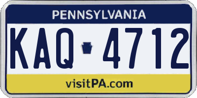 PA license plate KAQ4712