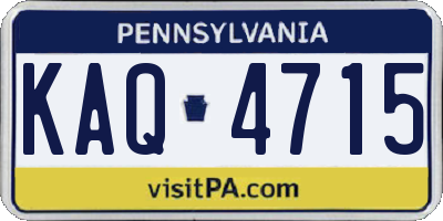 PA license plate KAQ4715