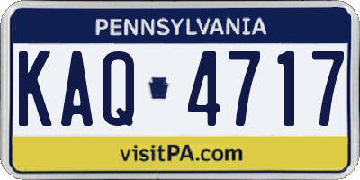 PA license plate KAQ4717