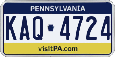 PA license plate KAQ4724