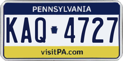 PA license plate KAQ4727