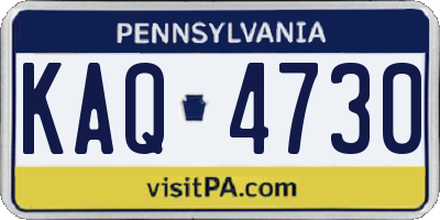 PA license plate KAQ4730