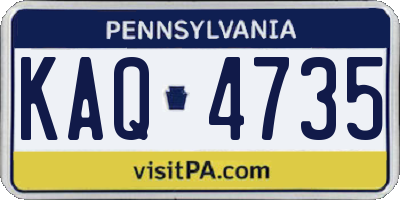 PA license plate KAQ4735