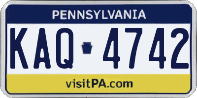 PA license plate KAQ4742