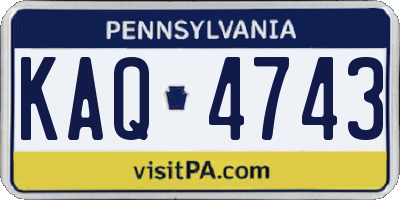 PA license plate KAQ4743