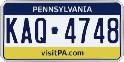 PA license plate KAQ4748