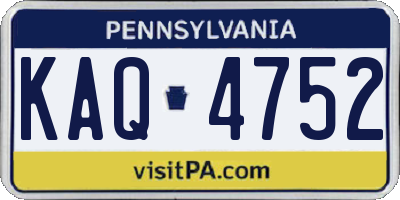 PA license plate KAQ4752