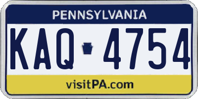PA license plate KAQ4754