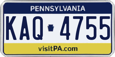 PA license plate KAQ4755