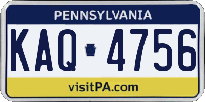 PA license plate KAQ4756