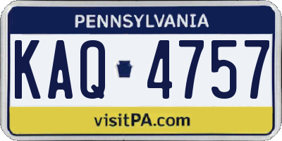 PA license plate KAQ4757