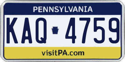 PA license plate KAQ4759