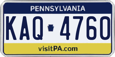 PA license plate KAQ4760