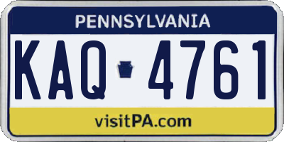 PA license plate KAQ4761