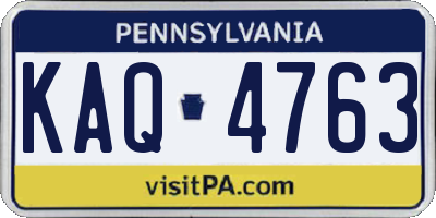 PA license plate KAQ4763