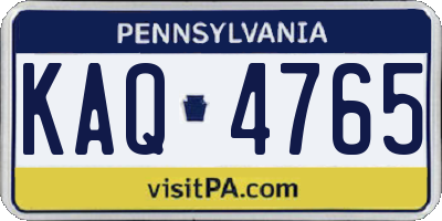 PA license plate KAQ4765