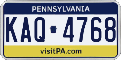 PA license plate KAQ4768