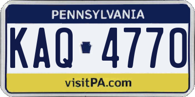 PA license plate KAQ4770
