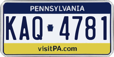 PA license plate KAQ4781